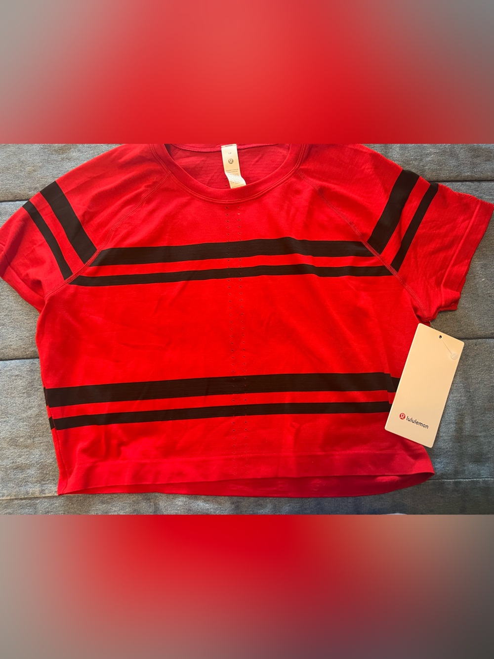 Lulu Lemon Swiftly Tech 2.0 striped cropped Tee 14
